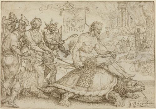 The Triumph of Job by Maerten van Heemskerck, drawing, 1559