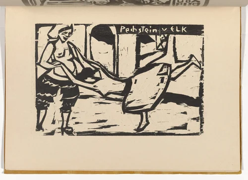 Dance (Tanz) (plate, folio 14 verso) from KG Brücke by Ernst Ludwig Kirchner, illustrated book, 1910