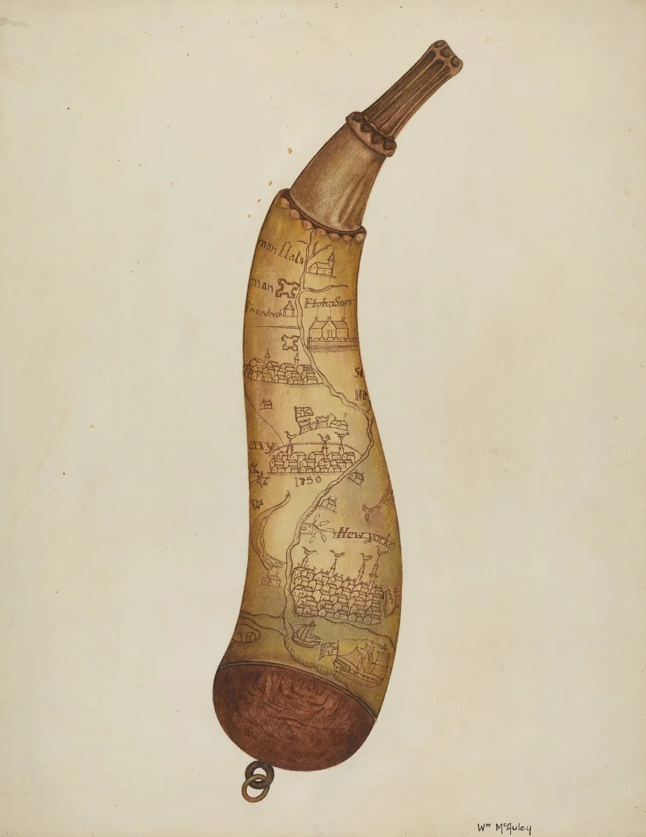 Powder Horn by William McAuley, index of american design, 1940