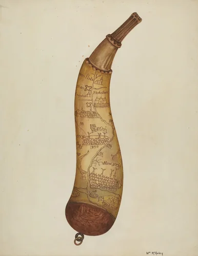 Powder Horn by William McAuley, index of american design, 1940