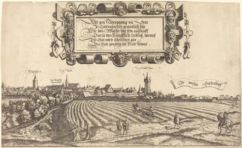 View of Nuremberg from the West [right section] by Hanns Lautensack, print, 1552