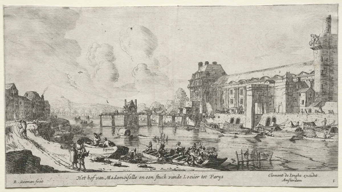 Views of Paris: View of the Louvre and the Tuileries by Reinier Nooms, print, 1645-1655