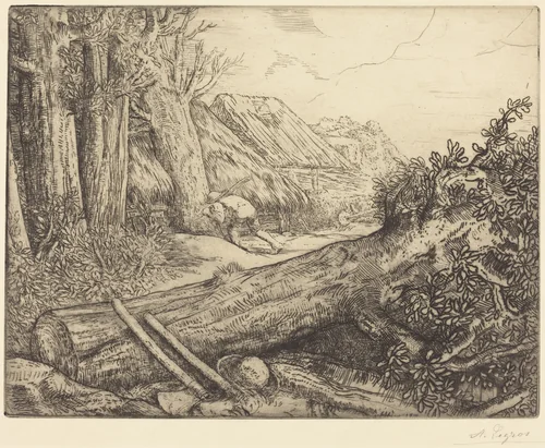 At the Home of the Woodcutters (Chez les bucherons) by Alphonse Legros, print, 1837-1911