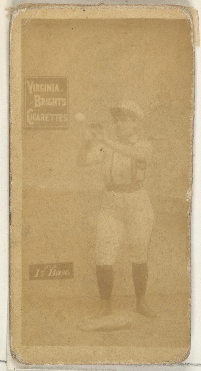 1st Base, from the Girl Baseball Players series (N48, Type 2) for Virginia Brights Cigarettes by Allen & Ginter, photograph, 1886-1888