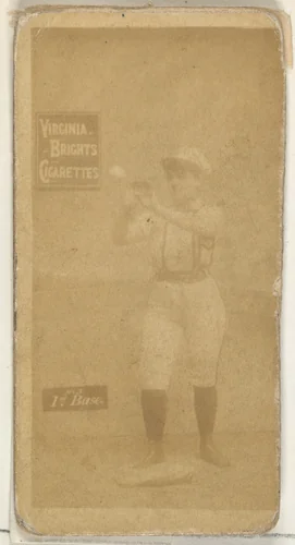 1st Base, from the Girl Baseball Players series (N48, Type 2) for Virginia Brights Cigarettes by Allen & Ginter, photograph, 1886-1888
