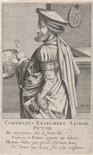 Portret van Cornelis Engebrechtsz. by Hendrick Hondius, print, 1610