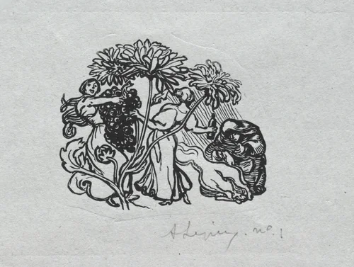 Paris Almanac, 1897: Tail-piece, Autumn by Auguste Louis Lepère, print, 1897