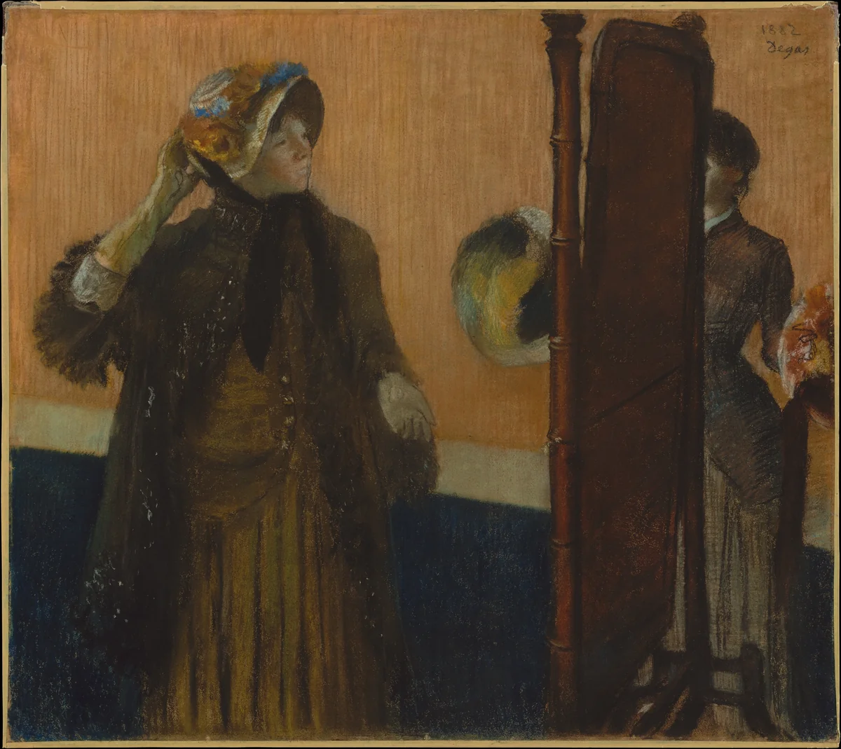 At the Milliner's by Edgar Degas, drawing, 1882