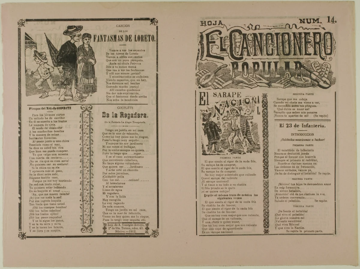 El cnacionero popular, num. 14 (The Popular Songbook, no. 14) by José Guadalupe Posada, print, 1871-1913