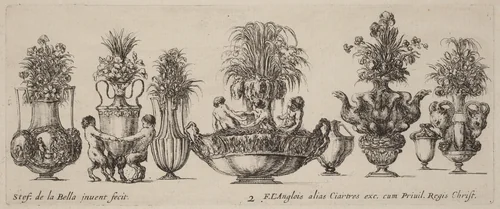 Fantastic Vases by Stefano della Bella, print, 1646
