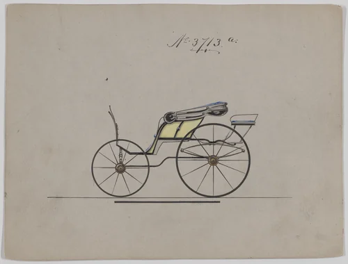 Design for Pony Phaeton, no. 3713a by Brewster & Co., drawing, 1881