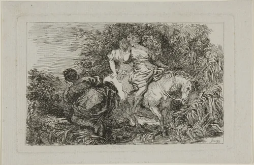 Cloelia and Her Companions by Jean-Honore Fragonard, print, 1752-1806