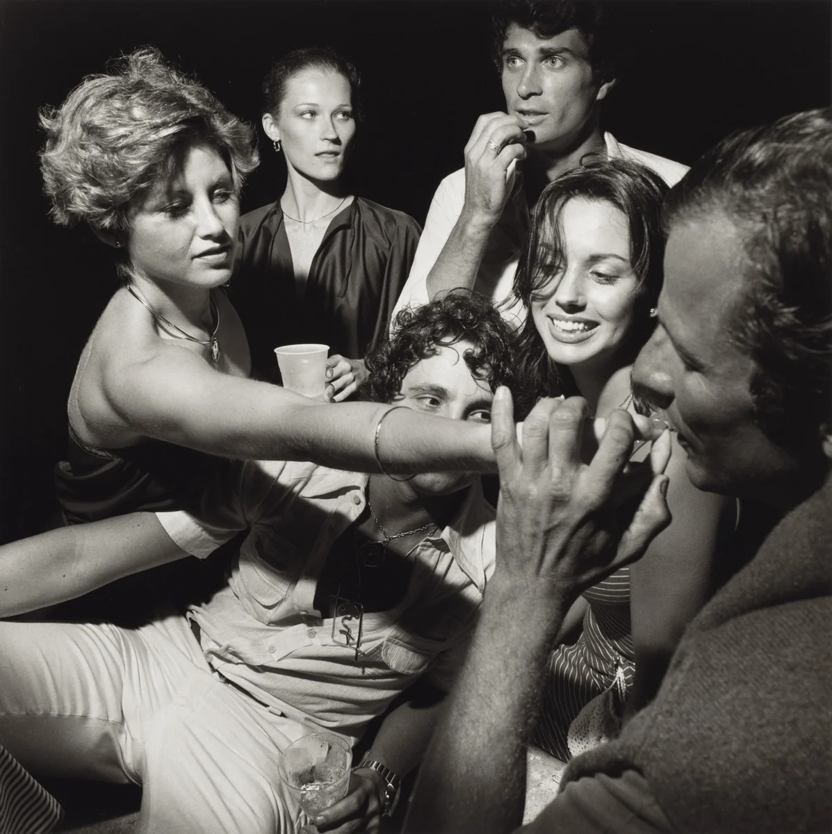Peter Beard and Friends, East Hampton, New York by Larry Fink, photograph, 1976