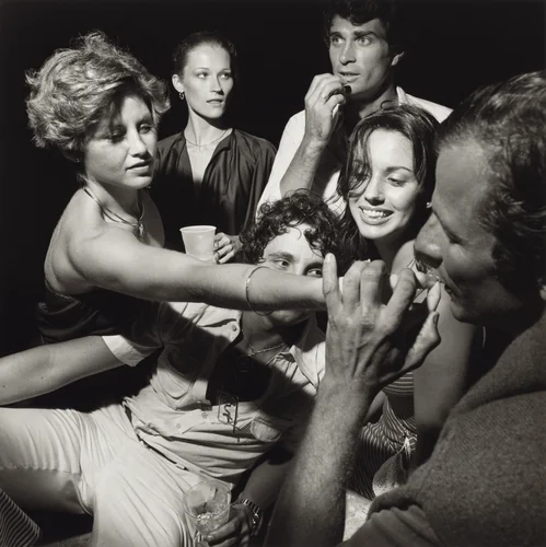 Peter Beard and Friends, East Hampton, New York by Larry Fink, photograph, 1976
