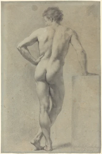Male Nude Study by Anton Raphael Mengs, drawing, 1778