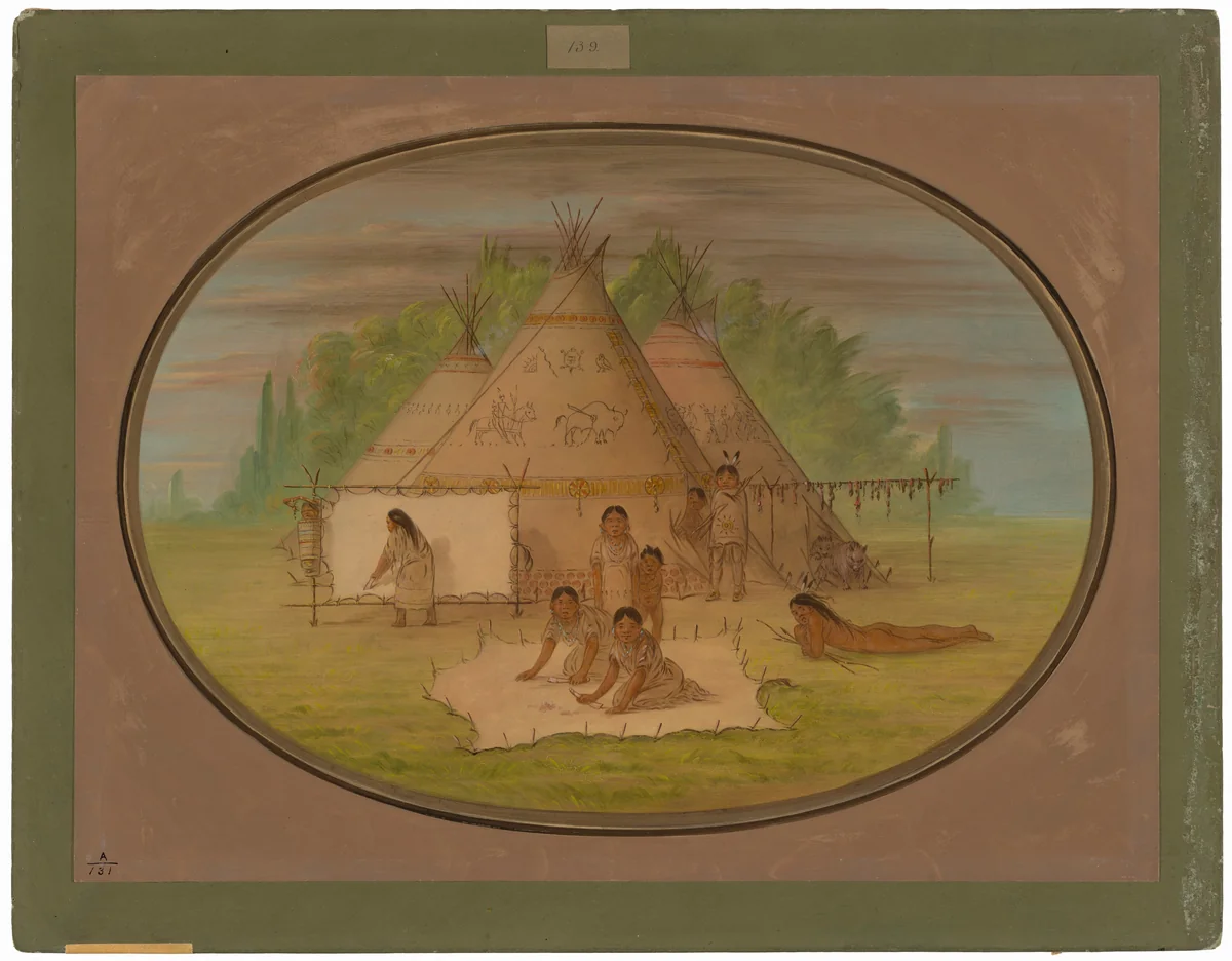 Cheyenne Village by George Catlin, painting, 1861-1869