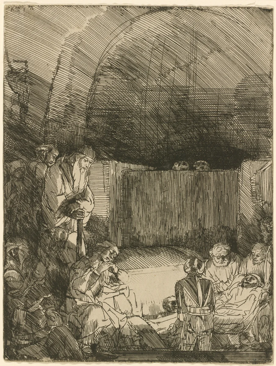 The Entombment by Rembrandt van Rijn, print, 1654