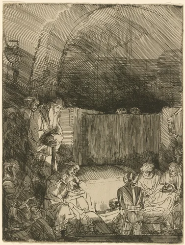 The Entombment by Rembrandt van Rijn, print, 1654