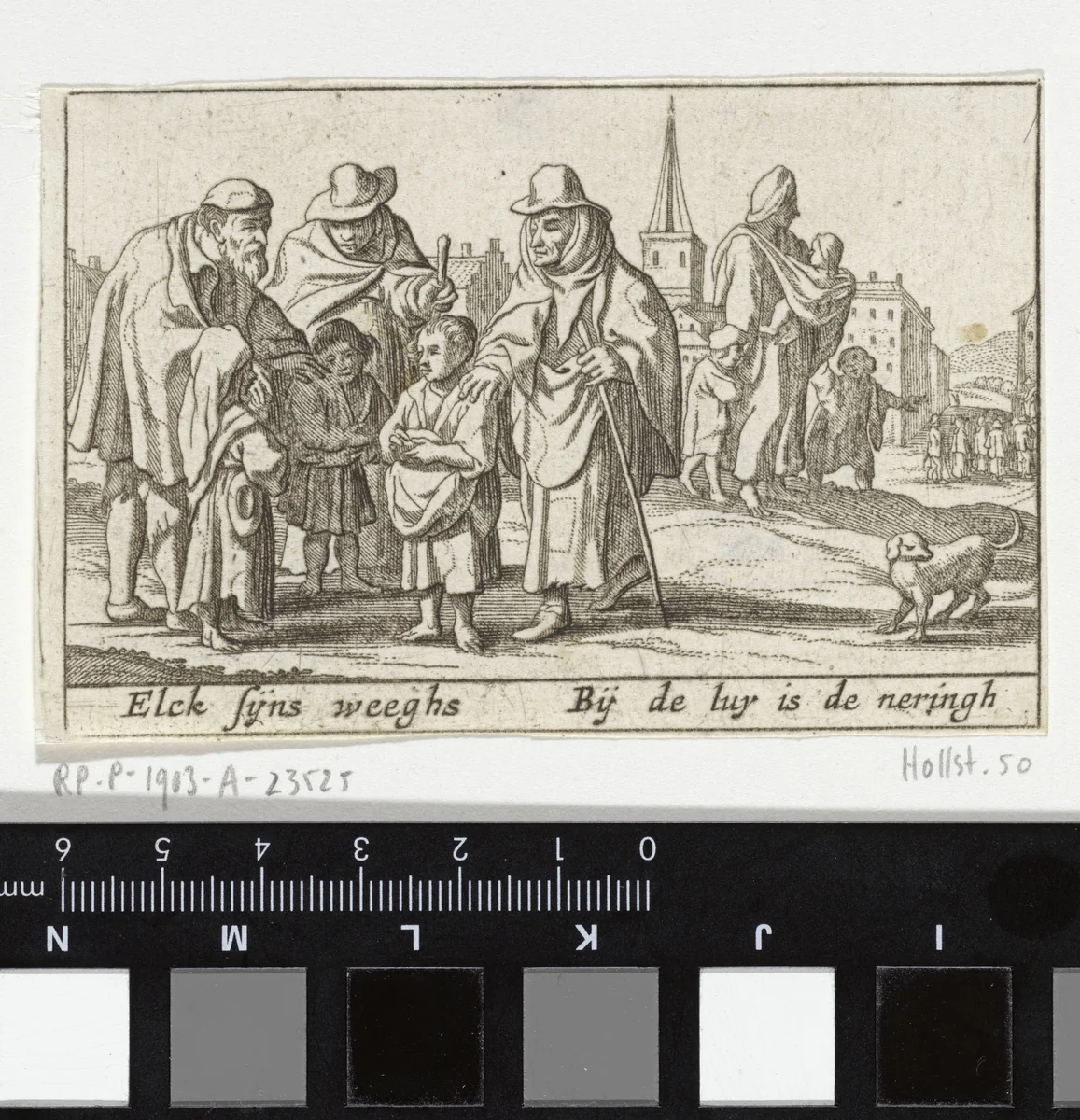 Ouderen en kinderen by Pieter Hendricksz. Schut, print, 1628-1650