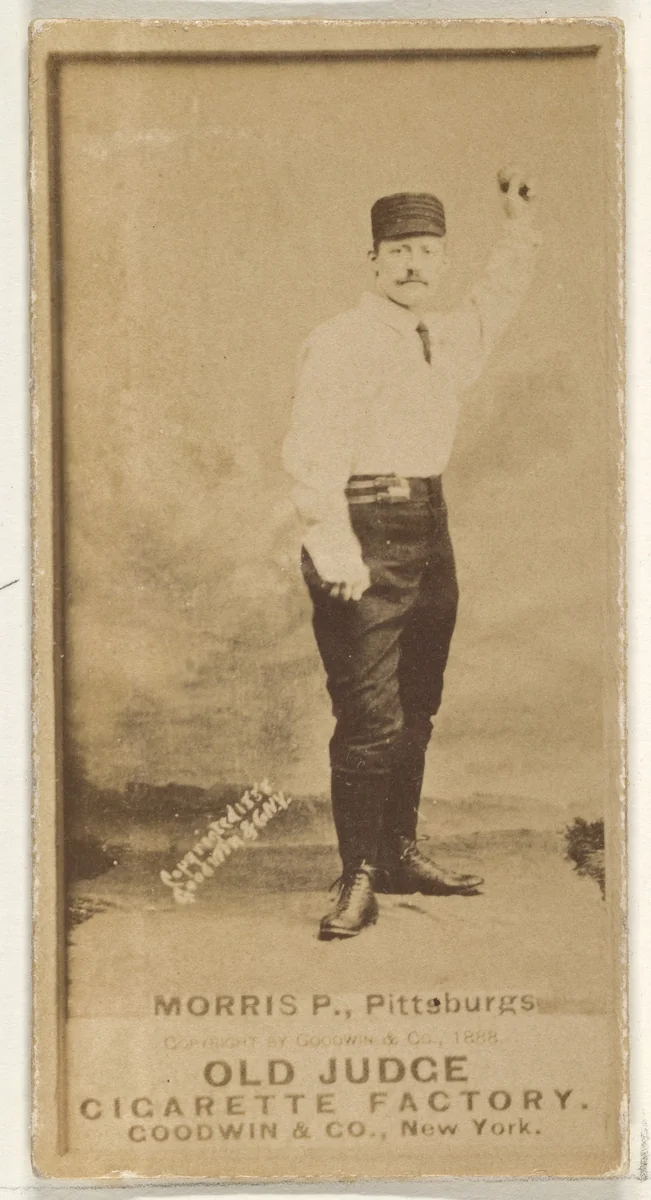 Ed Morris, Pitcher, Pittsburgh, from the Old Judge series (N172) for Old Judge Cigarettes by Goodwin & Company, photograph, 1888