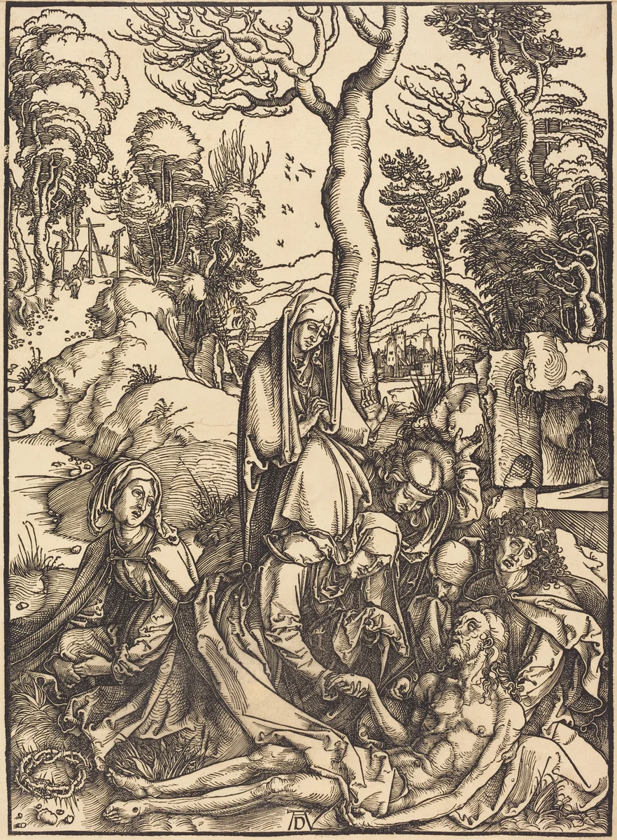 The Lamentation by Albrecht Dürer, print, 1498-1499