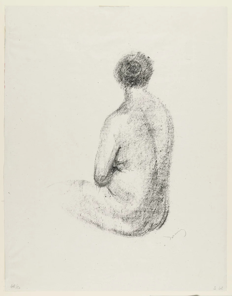 Seated Nude, Back Turned by André Derain, print, 1927