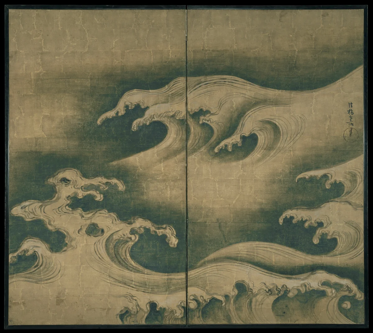 Rough Waves by Ogata Kōrin, painting, 1694-1719