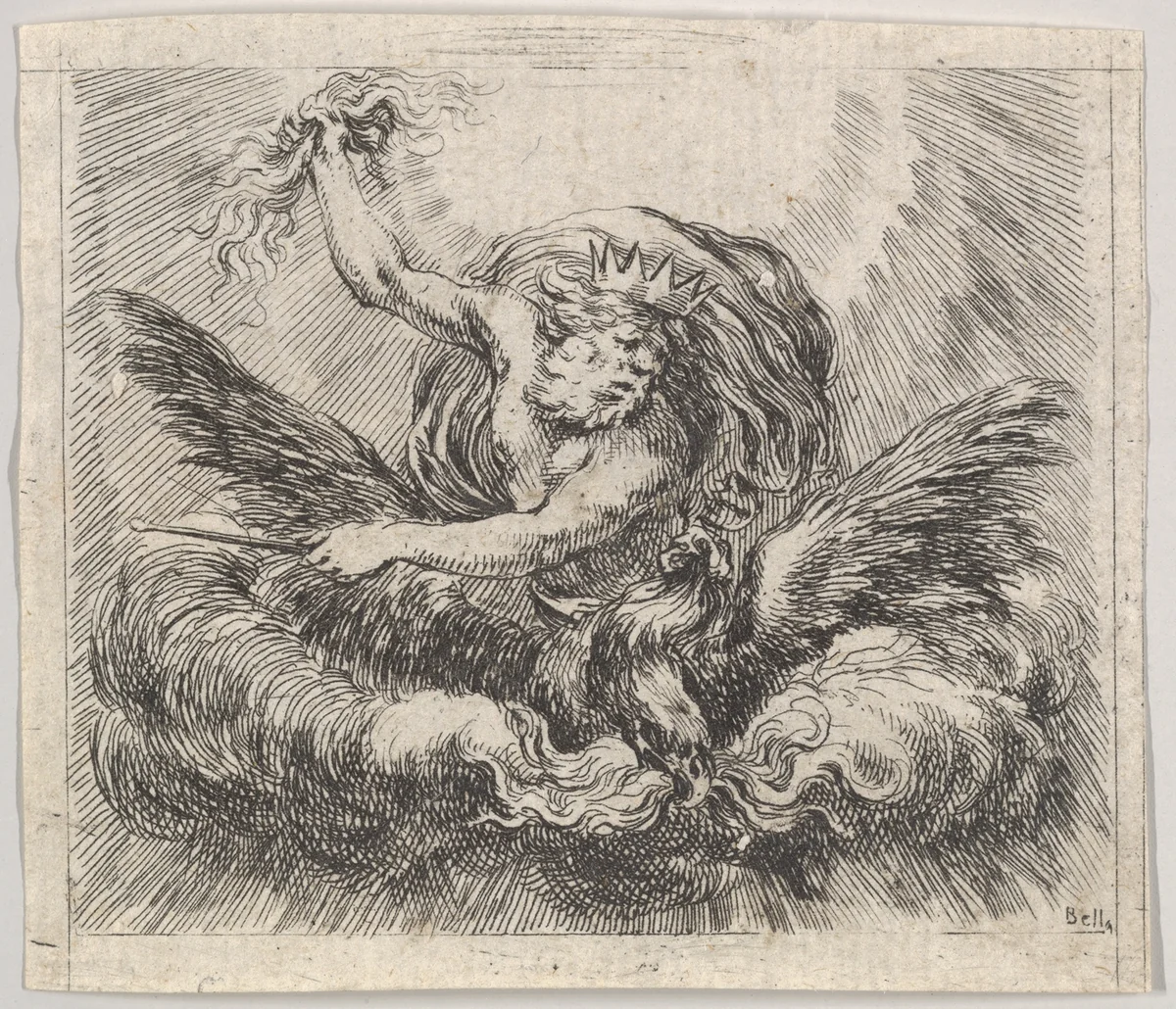 Jupiter, from "Game of Mythology" (Jeu de la Mythologie) by Stefano della Bella, print, 1644