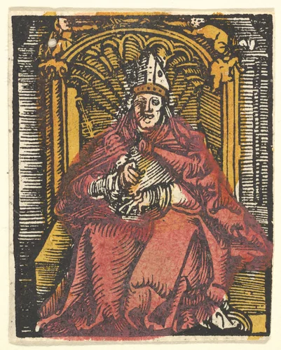 St. Erasmus (copy) by Hans Baldung, print, 1512-1600