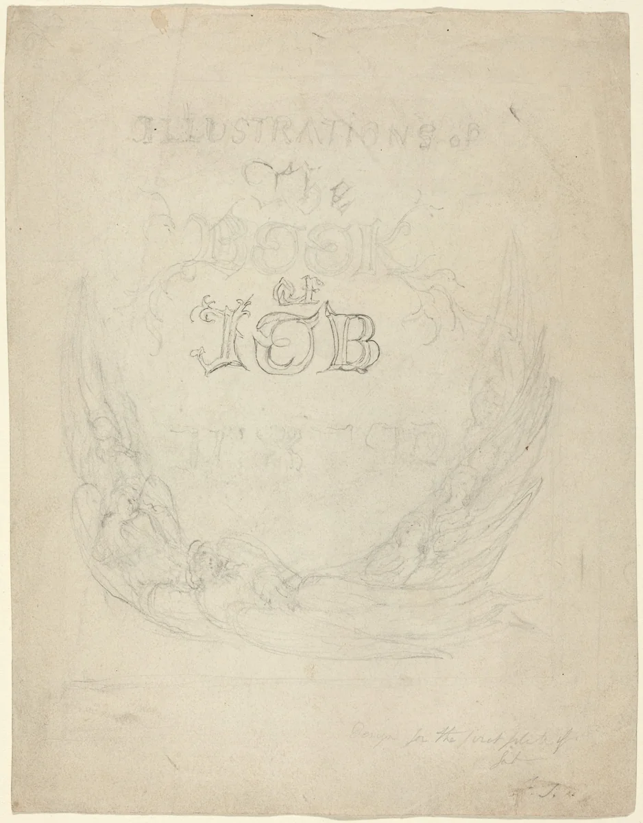Sketch for the Title-Page of the Engraved Illustrations to the Book of Job by William Blake, drawing, 1823-1826