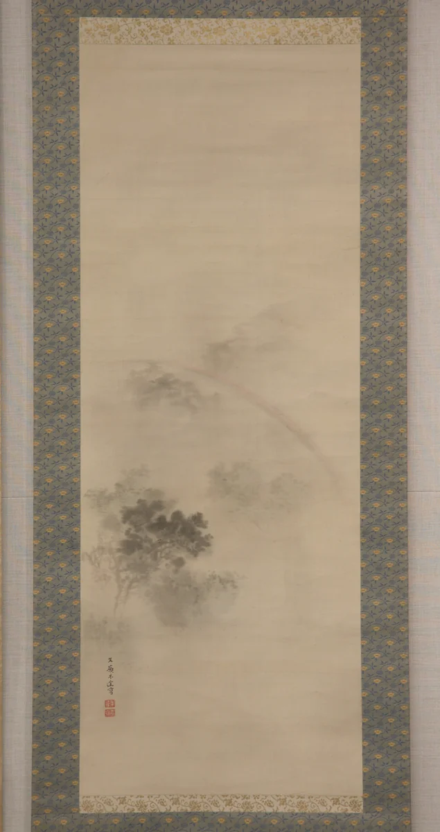 Misty Landscape with Rainbow by Katō Bunrei, painting, 1706-1782