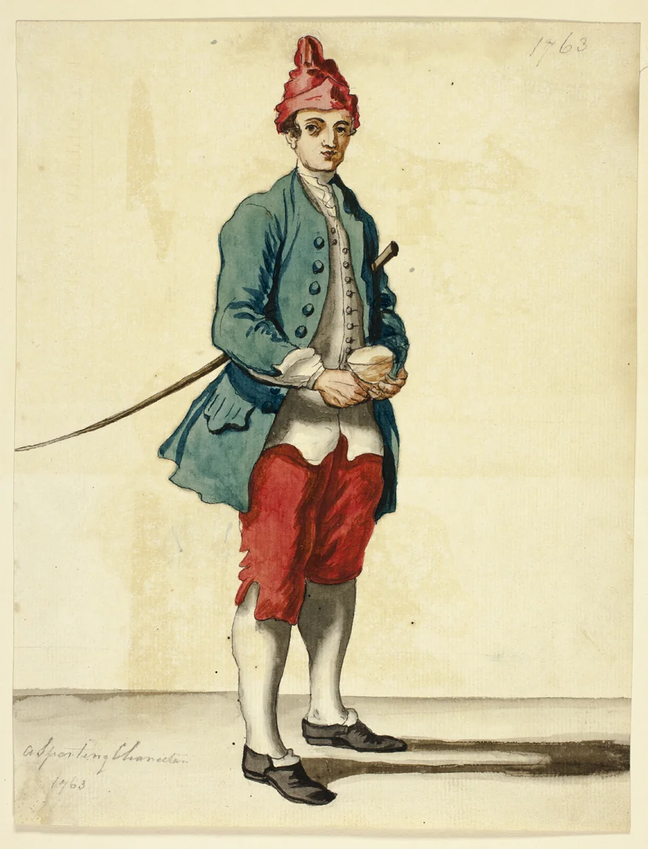 A Sporting Character by David Allan, painting, 1754-1796