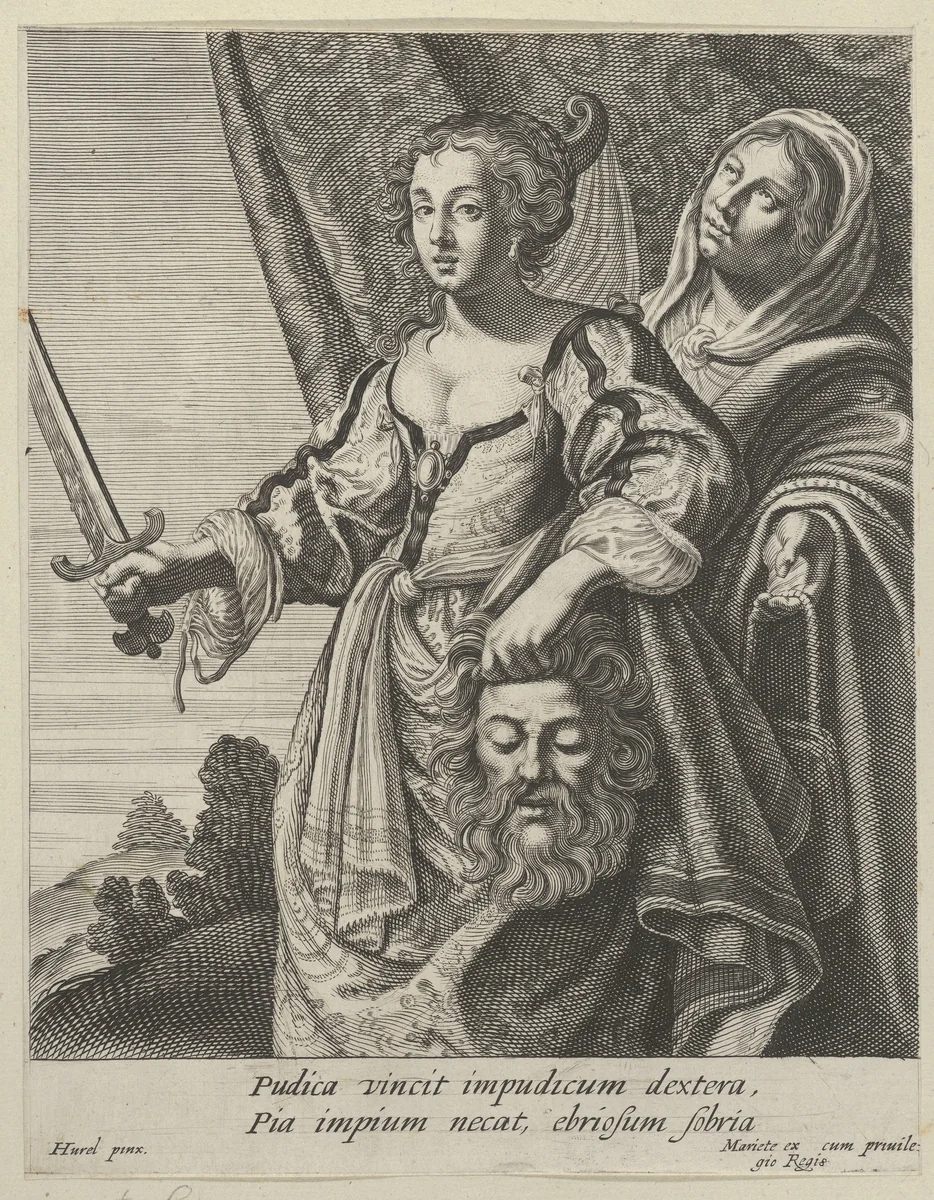 Judith with the Head of Holofernes by Grégoire Huret, print, 1620-1670
