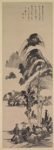 Thin Forest and Distant Mountains by Li Liufang, painting, 1628