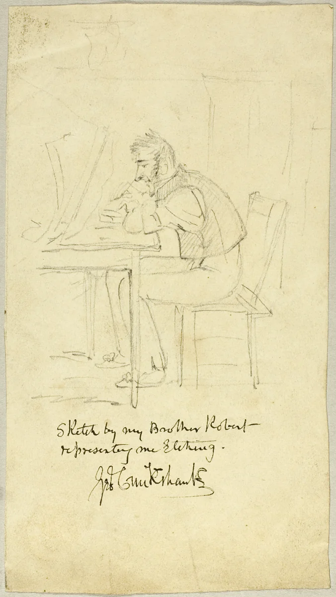 George Cruikshank Making an Etching by Isaac Robert Cruikshank
George Cruikshank, drawing, 1812-1856