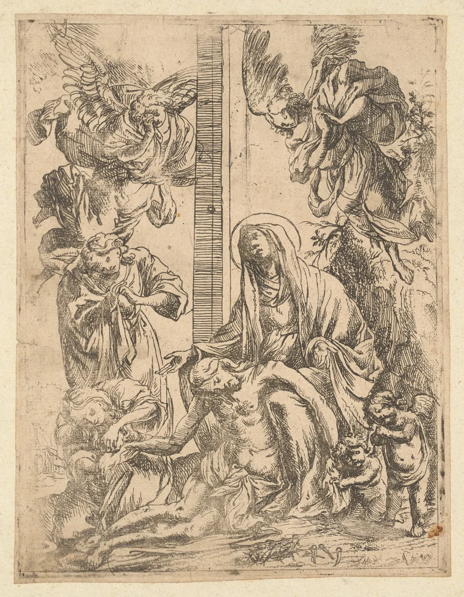 The Lamentation by Italian 17th Century, print, 1600-1699