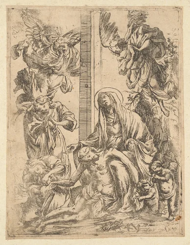 The Lamentation by Italian 17th Century, print, 1600-1699
