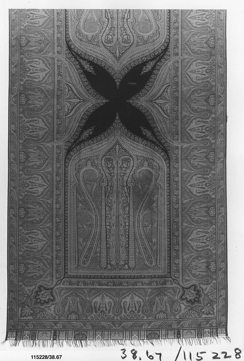 Shawl by Emile-Frédéric Hébert, textile, 1855-1865