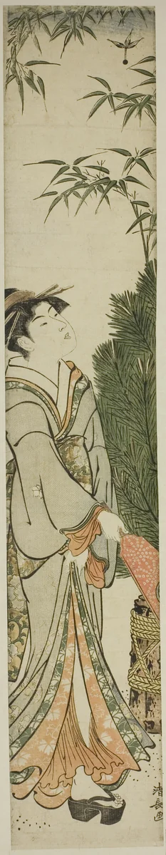 Geisha Playing Battledore and Shuttlecock by Torii Kiyonaga (鳥居清長), print, 1752-1815