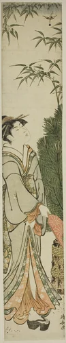 Geisha Playing Battledore and Shuttlecock by Torii Kiyonaga (鳥居清長), print, 1752-1815