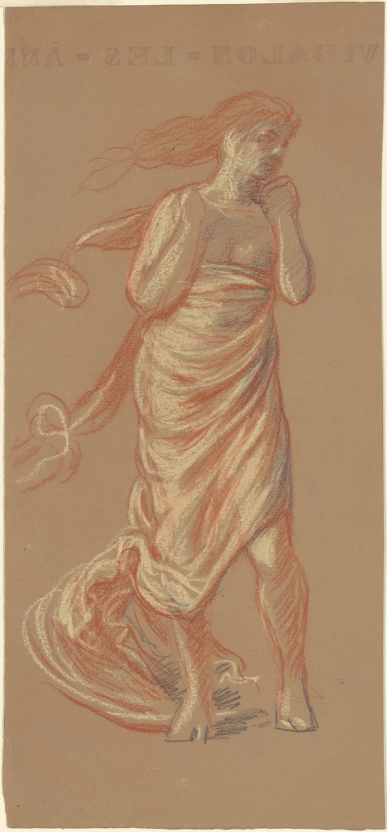 Study for "Greek Girls Bathing" [recto] by Elihu Vedder, drawing, 1867-1877