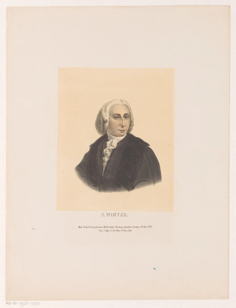 Portret van Frederik Winter by Leendert Springer, print, 1850