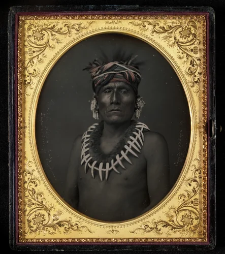 Kno-Shr, Kansas Chief by John H. Fitzgibbon, photograph, 1853