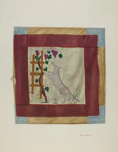 Applique Coverlet (Detail) by Adolph Opstad, index of american design, 1941