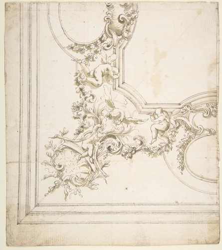 Design for a Ceiling Decoration by Donato Giuseppe Frisoni, drawing, 1709-1720