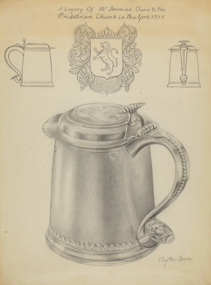 Silver Tankard by Clayton Braun, index of american design, 1936