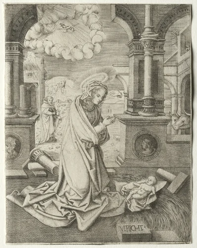 The Nativity by Allaert Claesz, print, 1520-1530