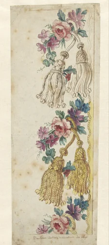 Design for an Embroidered Border by Charles Germain de Saint-Aubin, drawing, 1765-1775