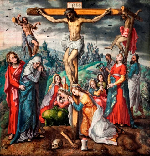 The Crucifixion by Pieter Aertsen, painting, 1550