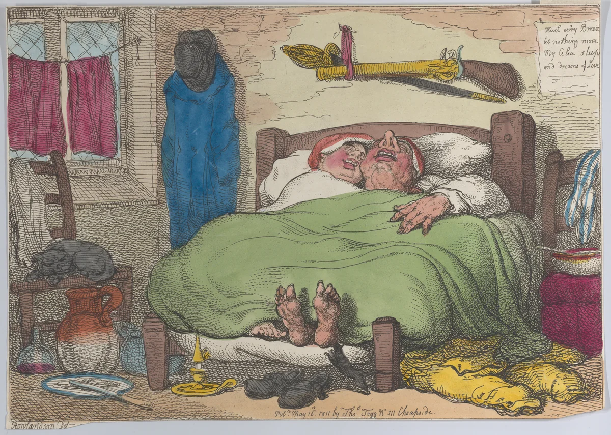 The Bassoon with a French Horn Accompaniment by Thomas Rowlandson, print, 1811